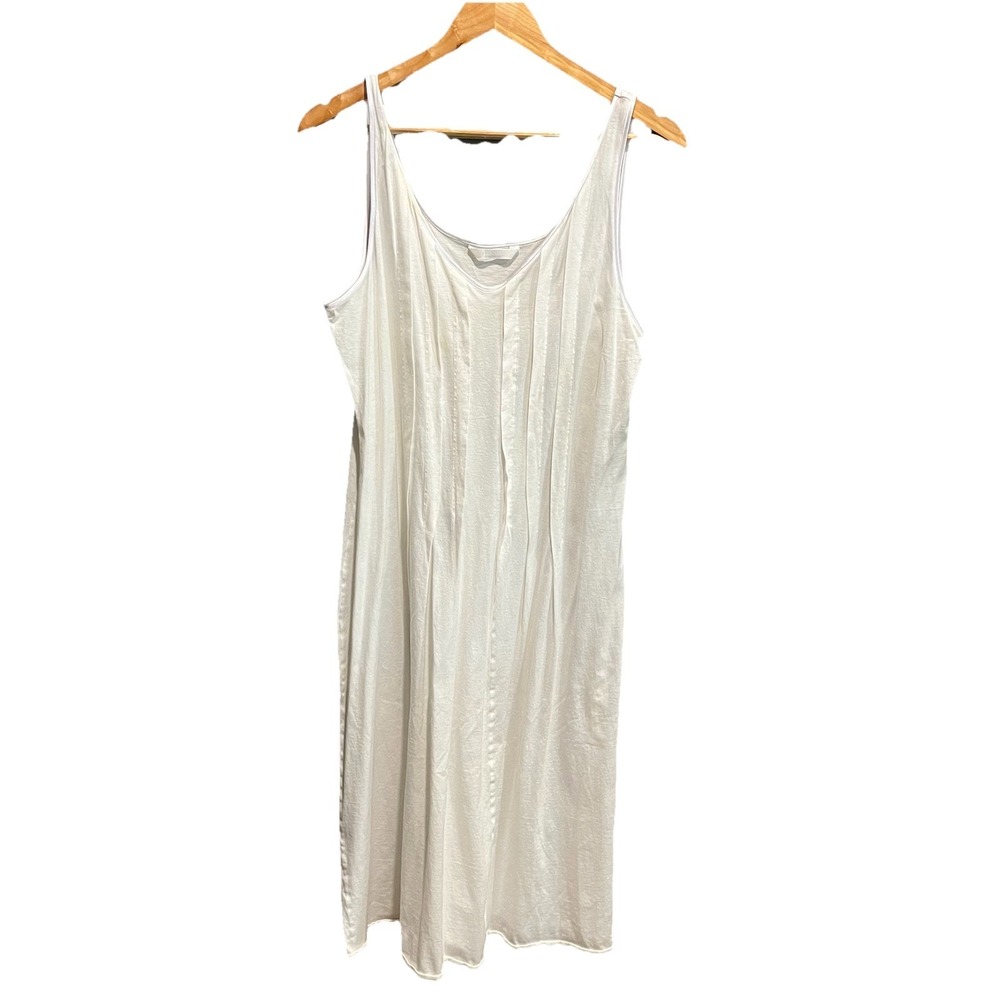 Hanro White Cotton Women's Tank Pajama Slip Dress Size Large